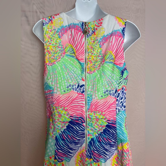 Lilly Pulitzer Mila shift dress, neon pink, green - Picture 11 of 11